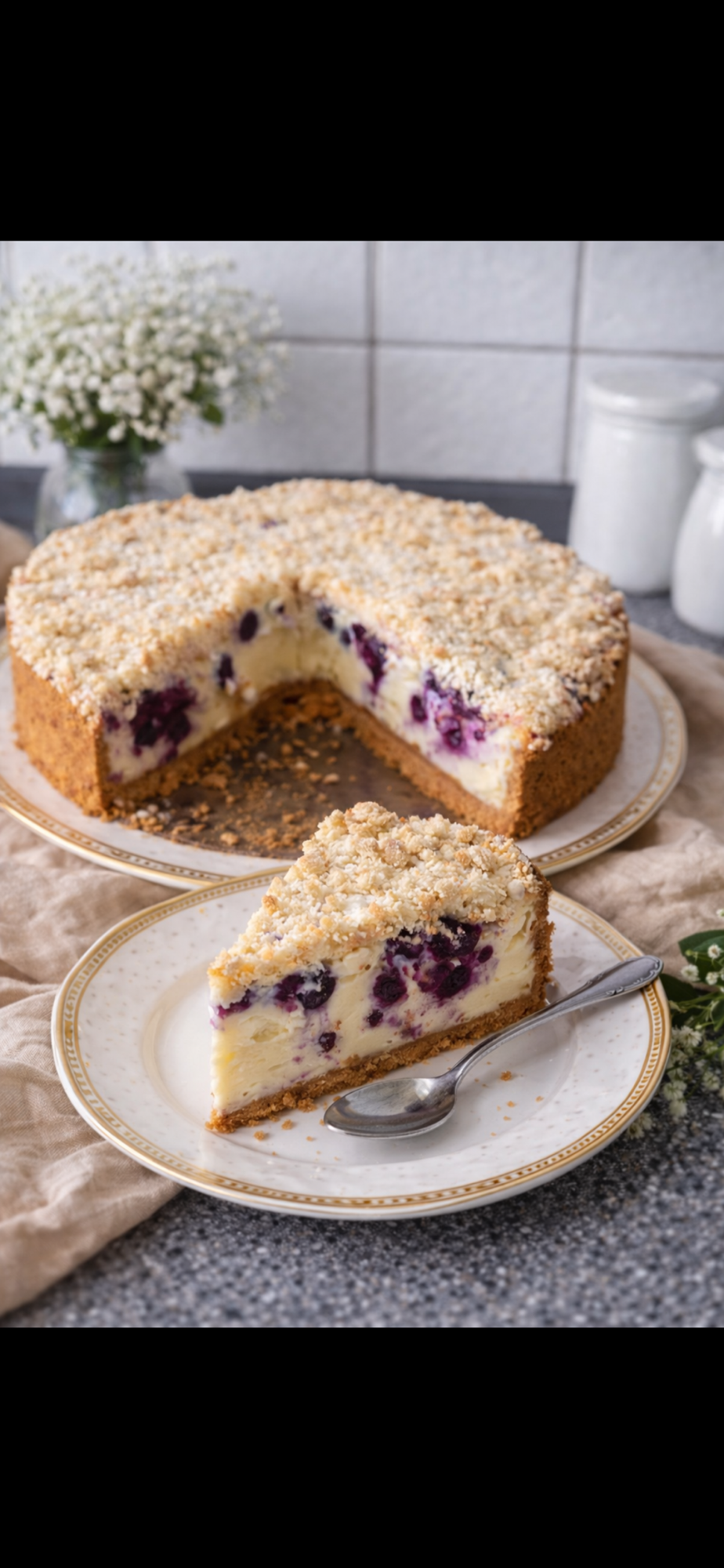 🧁 Cheesecake cu afine – rețetă de casă